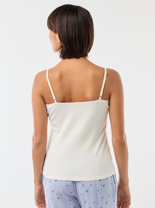 Canotta spallina sottile regolabile in cotone tinta unita - Kiabi