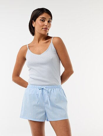 Canotta spallina sottile regolabile in cotone tinta unita