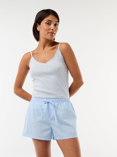 Canotta spallina sottile regolabile in cotone tinta unita - Kiabi