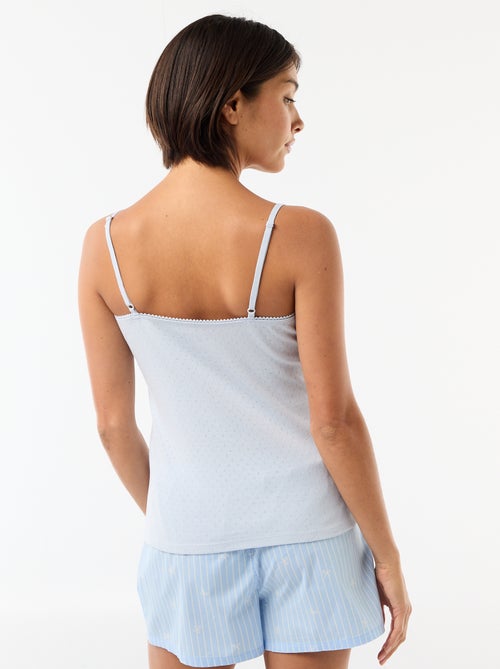 Canotta spallina sottile regolabile in cotone tinta unita - Kiabi