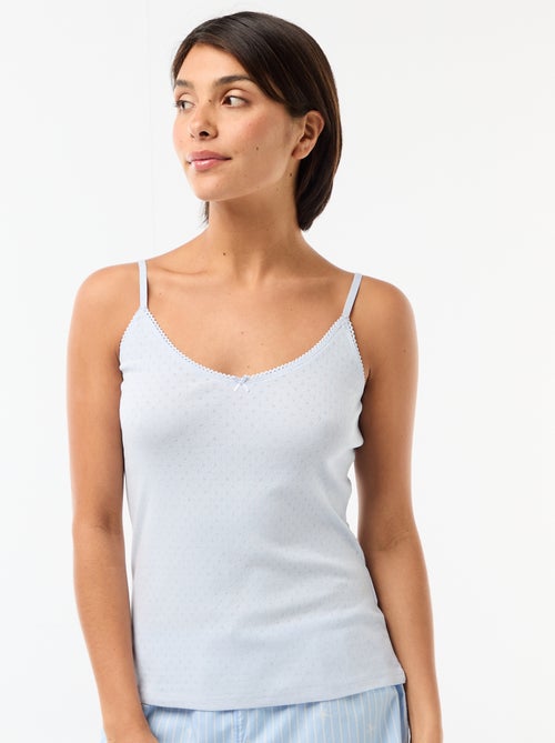 Canotta spallina sottile regolabile in cotone tinta unita - Kiabi