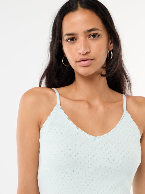 Canotta spallina sottile regolabile in cotone tinta unita - Kiabi