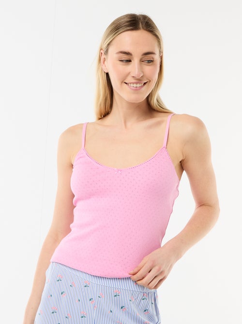 Canotta spallina sottile regolabile in cotone tinta unita - Kiabi