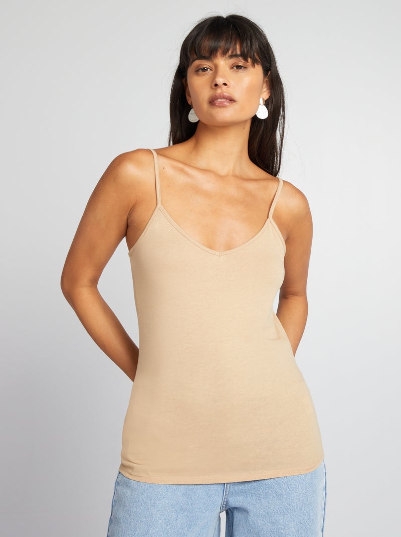 Canotta spalline sottili BEIGE - Kiabi
