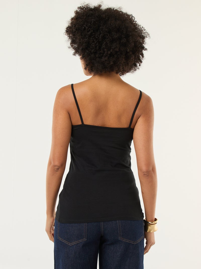 Kiabi Canotta Spalline Sottili Casual Vestito Nero Lungo Estivo