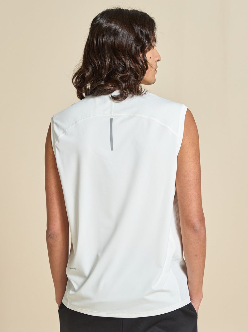 Canotta sportiva con inserti in mesh sui lati - (ekstract) Bianco - Kiabi