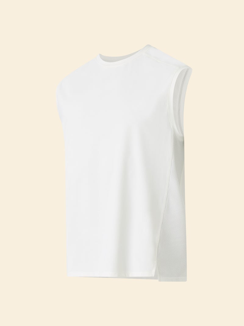 Canotta sportiva con inserti in mesh sui lati - (ekstract) Bianco - Kiabi