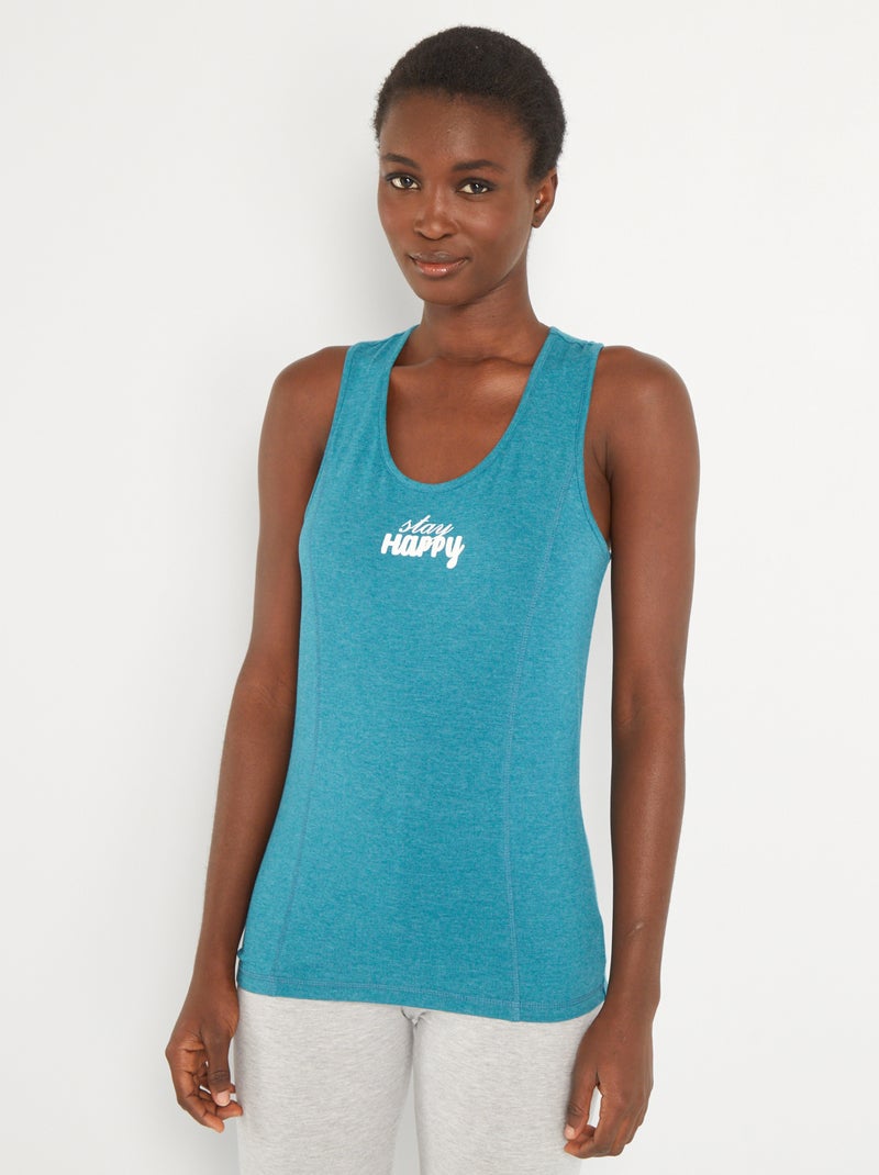 Canotta sportiva in jersey blu - Kiabi