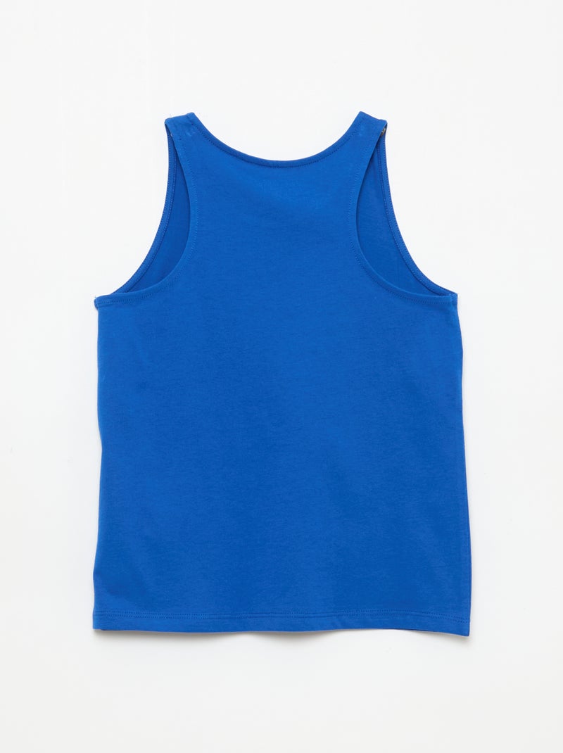 Canotta stampata con collo rotondo Blu - Kiabi