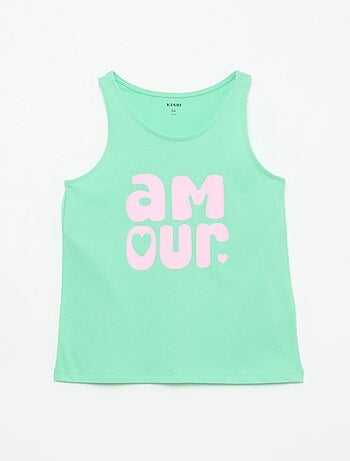 Canotta stampata con collo rotondo