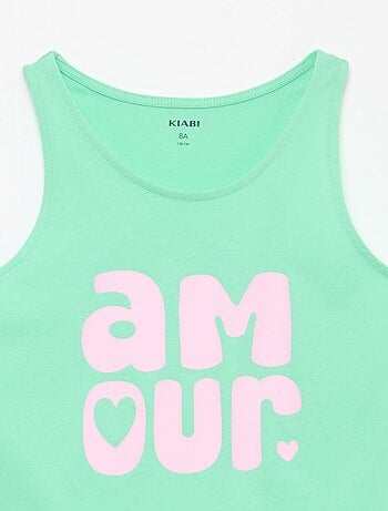 Canotta stampata con collo rotondo