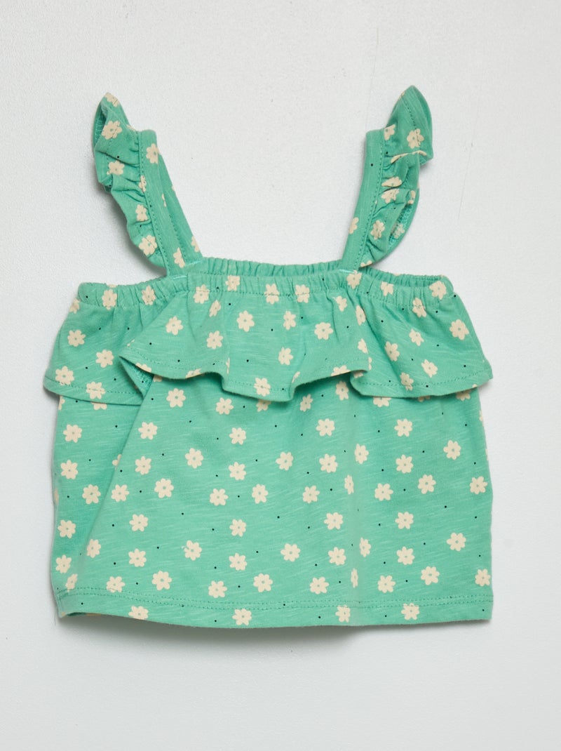 ZARA Top Donna Cropped Verde Con Spalline - Maglia Estiva - Taglie S A XL (6873/030) - Foto 4