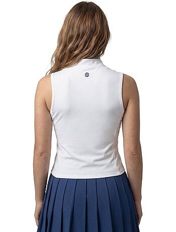Canotta tennis mezza zip donna tennis donna rally-w
