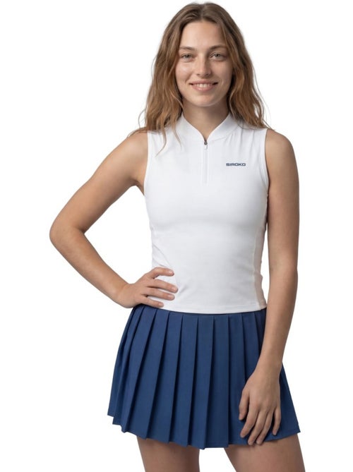 Canotta tennis mezza zip donna tennis donna rally-w - Kiabi