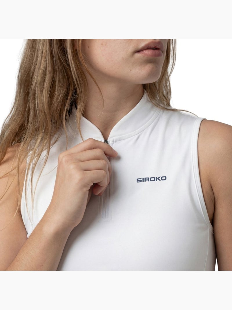 Canotta tennis mezza zip donna tennis donna rally-w Bianco - Kiabi