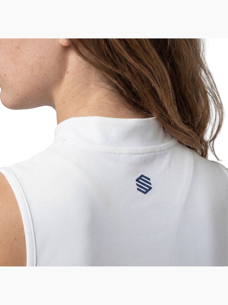 Canotta tennis mezza zip donna tennis donna rally-w Bianco - Kiabi