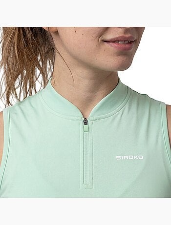 Canotta tennis mezza zip donna tennis donna rally-w light