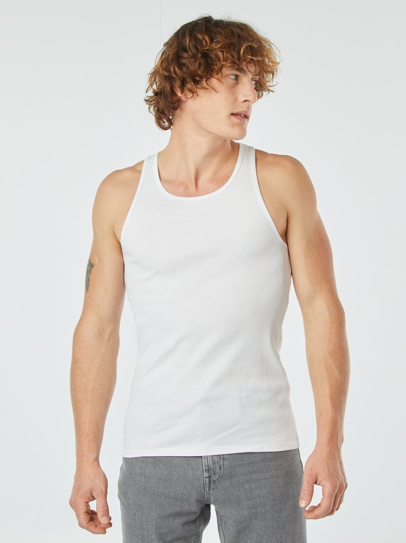 Canotta tinta unita bianco - Kiabi