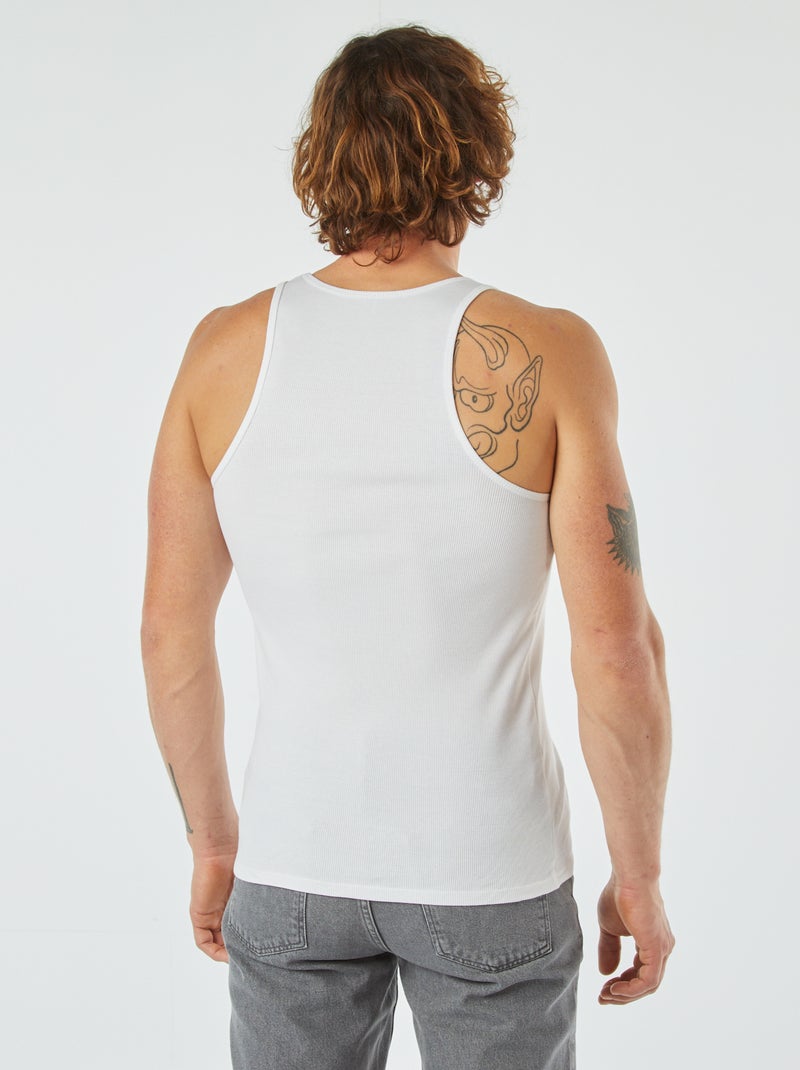 Canotta tinta unita bianco - Kiabi