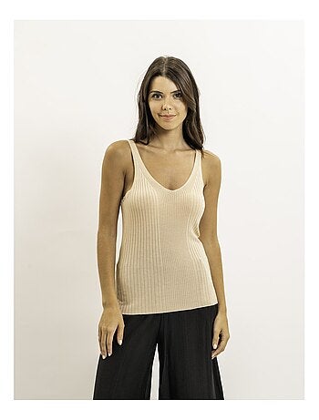 Canottiera a costine lurex FUJIA