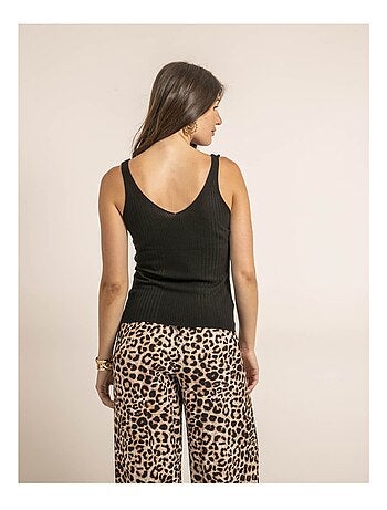 Canottiera a costine lurex FUJIA