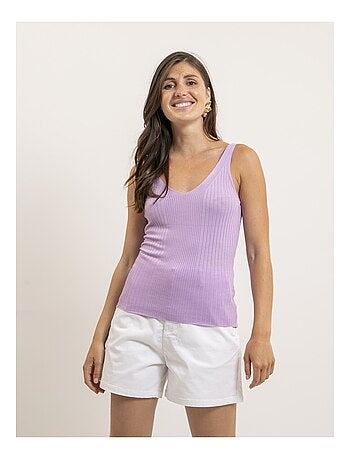 Canottiera a costine lurex FUJIA