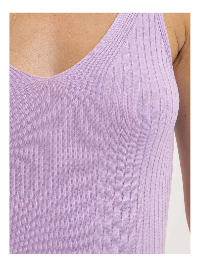 Canottiera a costine lurex FUJIA Viola - Kiabi