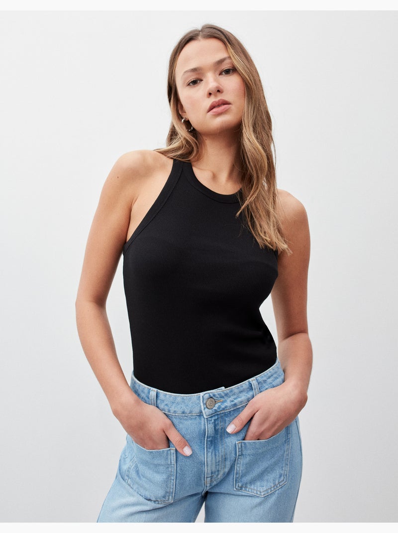 Canottiera a costoni, MO Fashion Nero - Kiabi