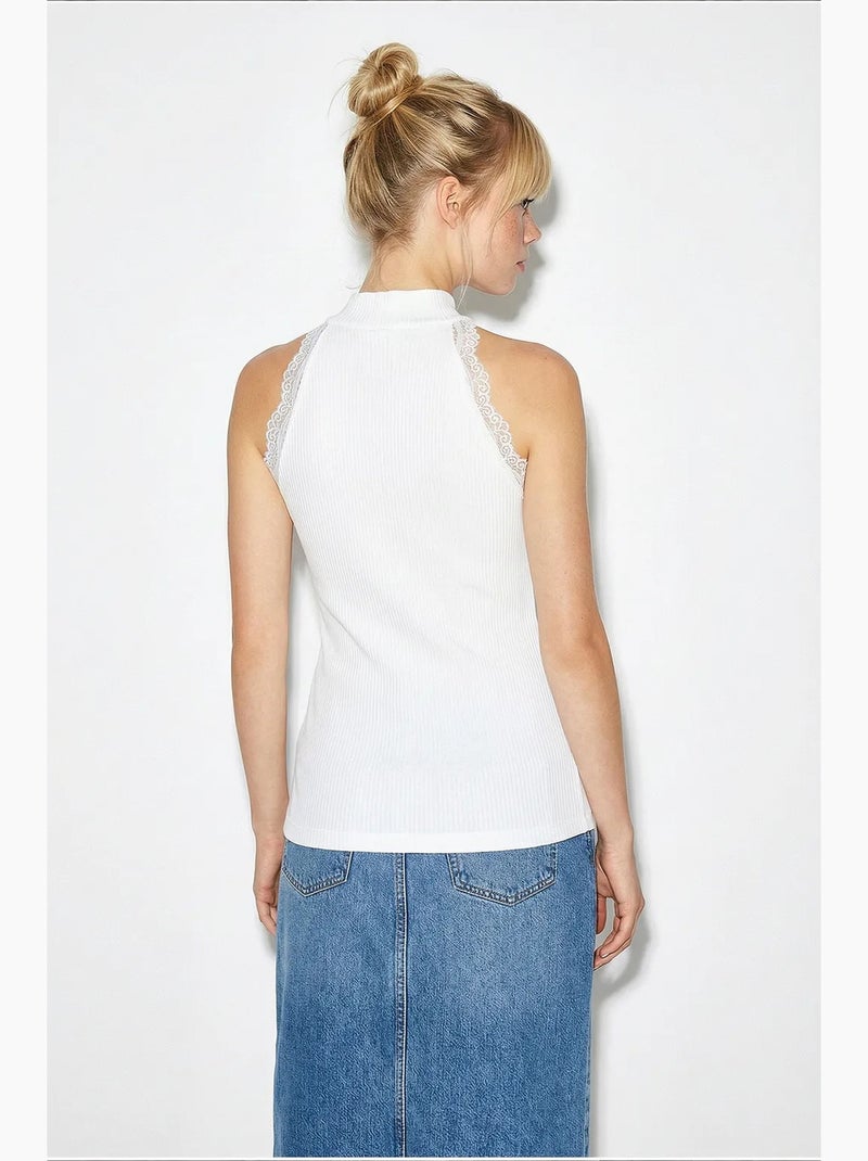 Canottiera cotone elastan lucci Bianco - Kiabi