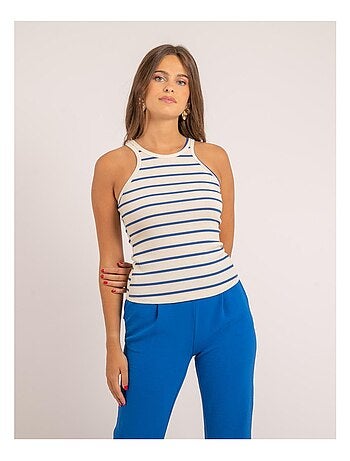 Canottiera in maglia a costine a righe FELIXA