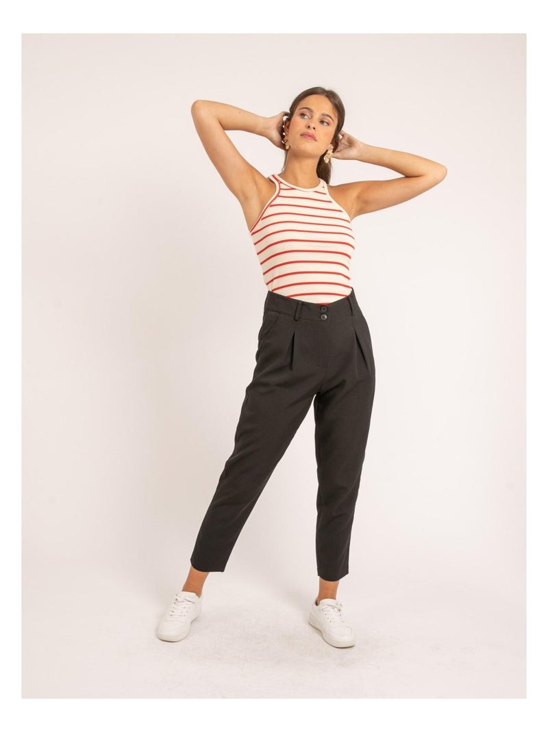 Canottiera in maglia a costine a righe FELIXA Rosso - Kiabi