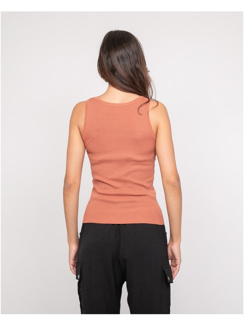 Canottiera in maglia FALYA Rosso mattone - Kiabi