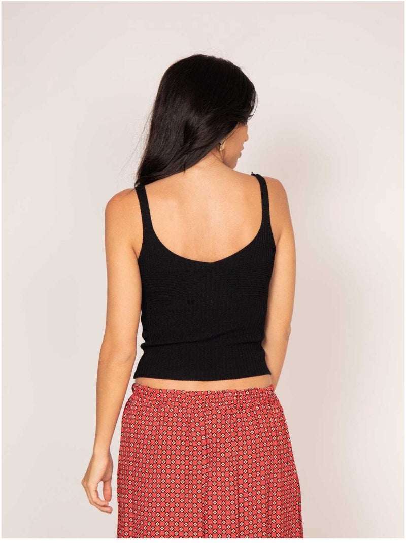 Canottiera in maglia FERIEL Nero - Kiabi