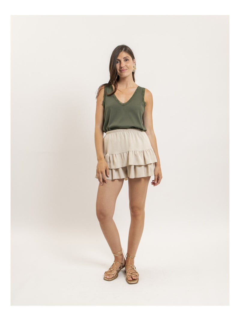 Canottiera in pizzo FABRINE Cachi - Kiabi