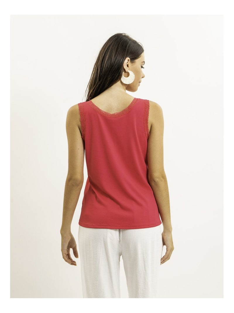 Canottiera in pizzo FABRINE Rosa fucsia - Kiabi