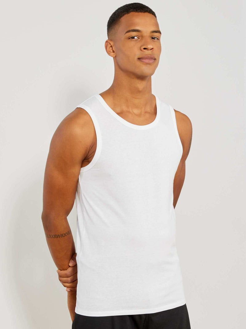 Canottiera notte tinta unita Bianco - Kiabi