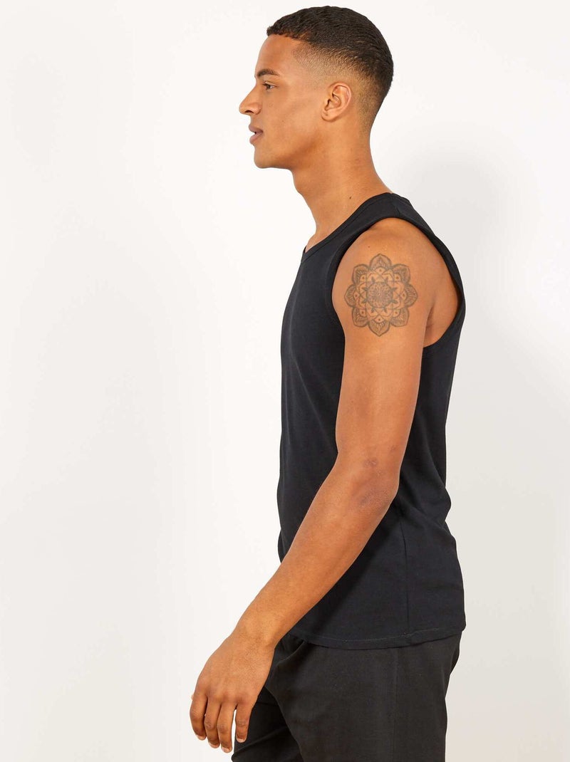 Canottiera notte tinta unita Nero - Kiabi