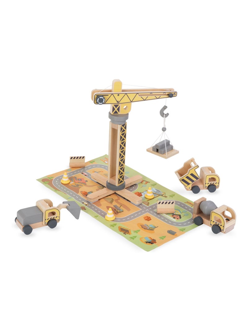 Cantiere edile in legno grande gru e veicoli Mamabrum N/D - Kiabi