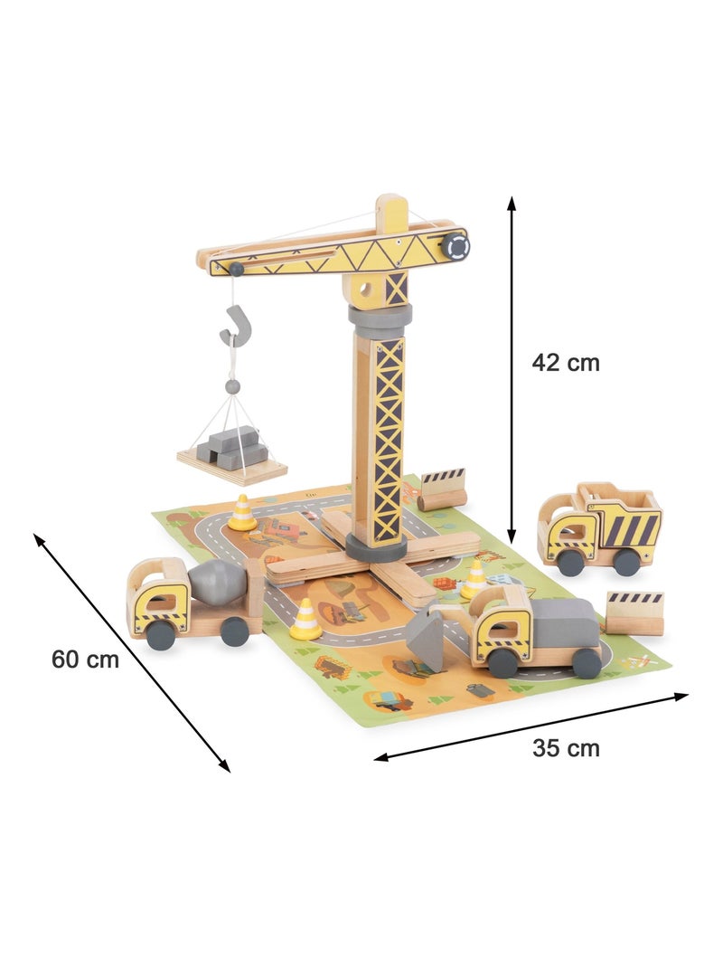 Cantiere edile in legno grande gru e veicoli Mamabrum N/D - Kiabi
