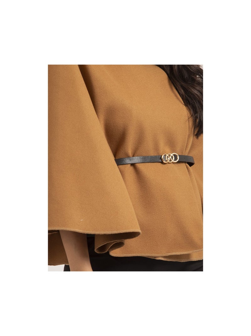 Cape courte et ceinture UMILIA Marrone caramello - Kiabi