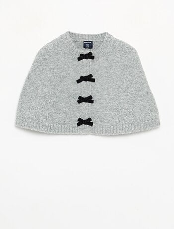 Cappa in maglia con fiocchi in velluto