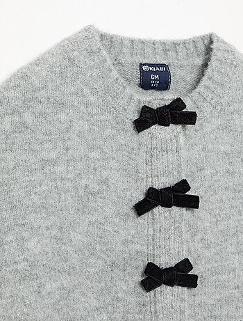 Cappa in maglia con fiocchi in velluto