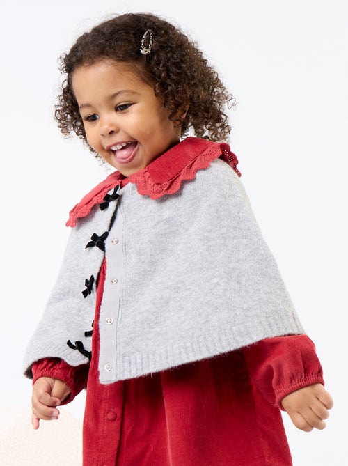 Cappa in maglia con fiocchi in velluto - Kiabi