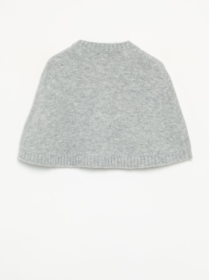 Cappa in maglia con fiocchi in velluto Grigio - Kiabi