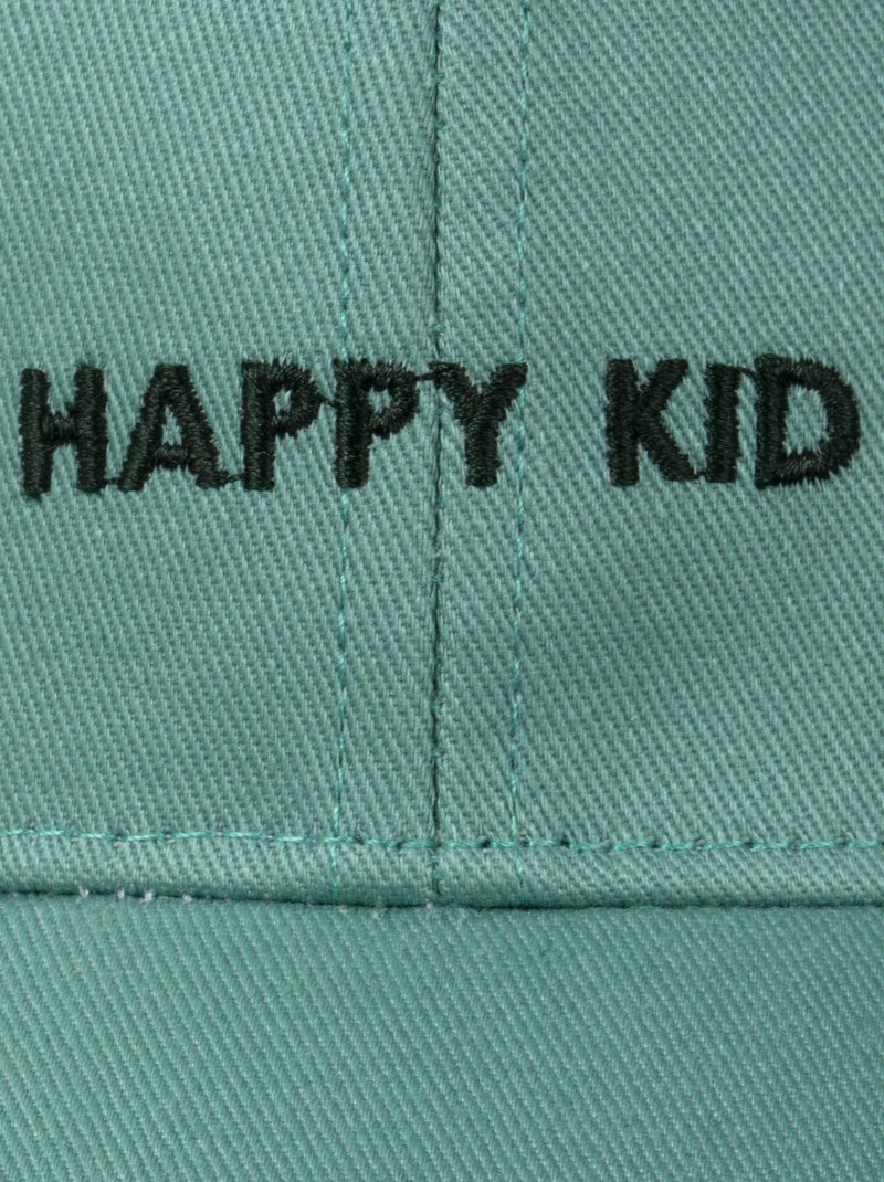 Cappellino 100% cotone, regolabile, messaggio Happy Kid ricamato unisex bambino Isotoner Verde acqua - Kiabi