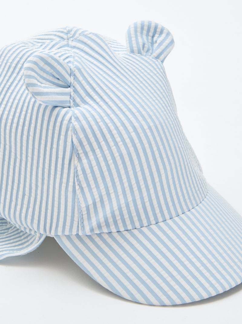 Cappellino a righe con coprinuca e orecchie Blu - Kiabi