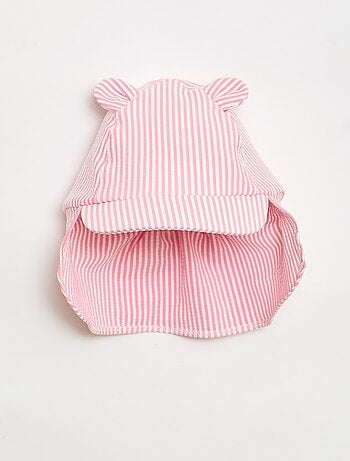 Cappellino a righe con coprinuca e orecchie