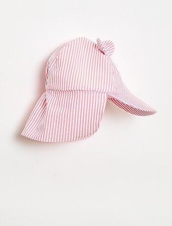 Cappellino a righe con coprinuca e orecchie