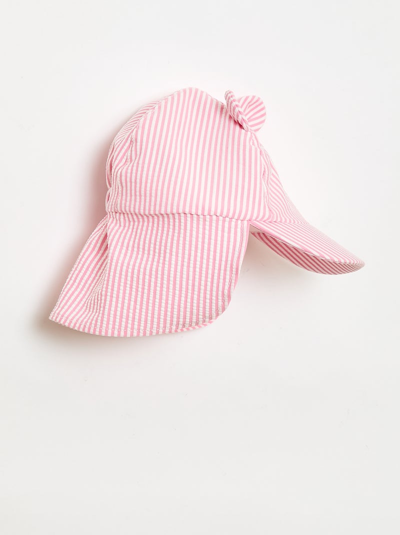 Cappellino a righe con coprinuca e orecchie Rosa - Kiabi