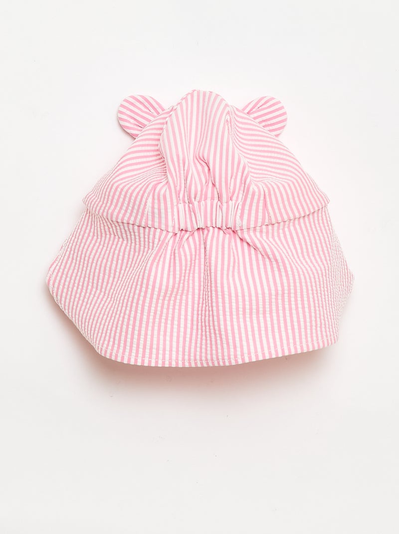 Cappellino a righe con coprinuca e orecchie Rosa - Kiabi